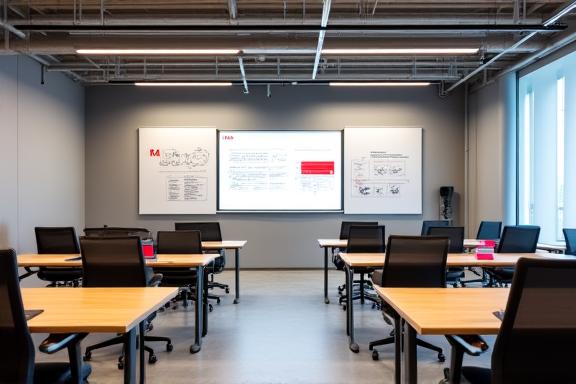 Interior of AughtTech's modern coaching space in Leiden